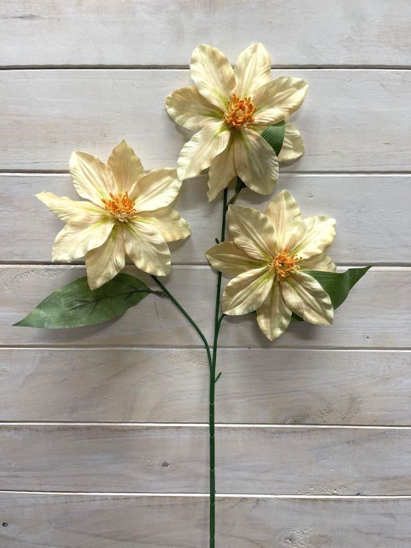 Artificial Flower Spray - Chemite with 3 Flowers (Yellow)