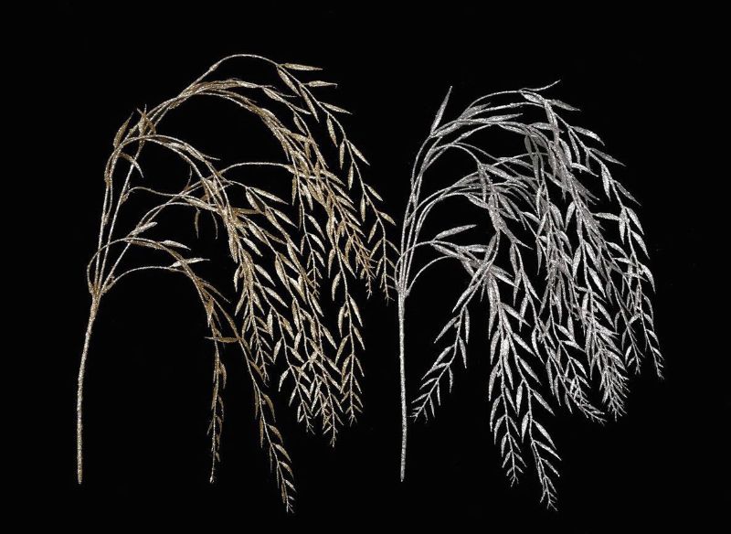 Artificial Glitter Weeping Willow (Silver)