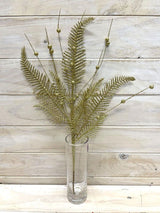 Artificial Glittered Fern Spray (Gold)