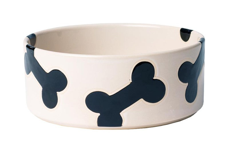 Slicker Bones Bowl - Black/Natural 18cm