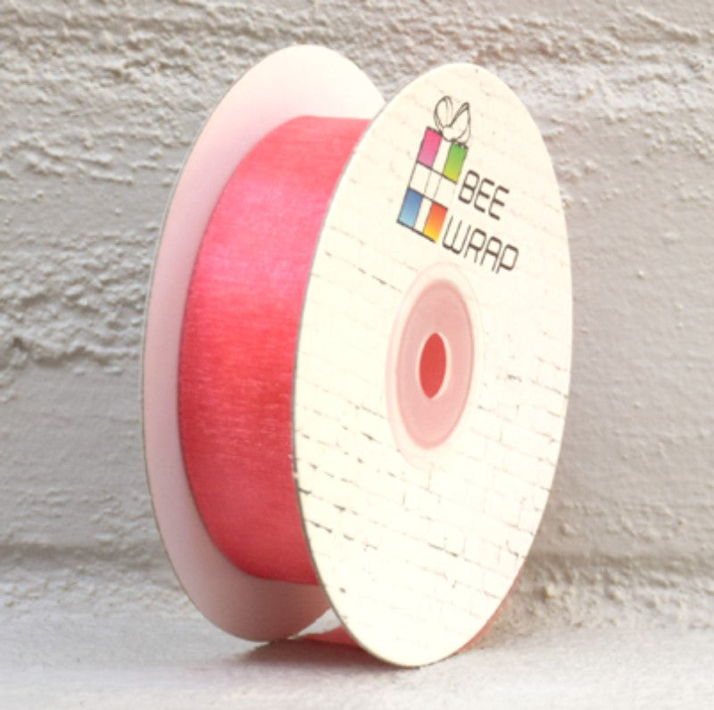 Organza Ribbon -  25mm x 50mtrs Peach