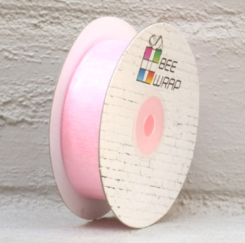 Organza Ribbon -  25mm x 50mtrs PALE PINK