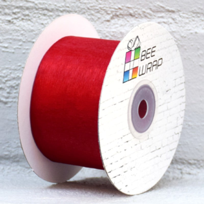 Organza Ribbon -  50mm x 50mtrs DARK RED