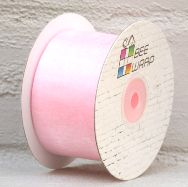 Organza Ribbon -  50mm x 50mtrs PALE PINK