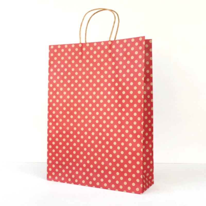 Paper Bags Red Spot Kraft - (100 Bags) 42 x 31cm