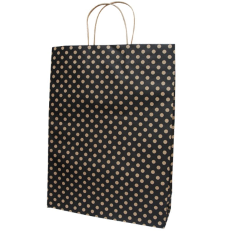Paper Bags Black Spot Kraft - (100 Bags) 42 x 31cm