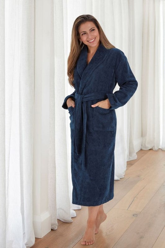Bathrobe / Robe - Freya Navy (S/M) - BAKSANA