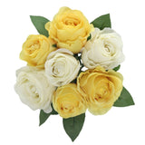 Artificial / Faux Flowers - Rose Bouquet Yellow and Cream