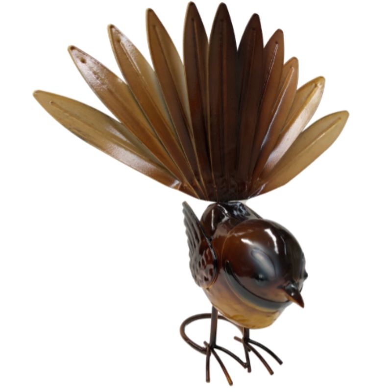 Metal Ornament - Fantail Brown Small (28cm)