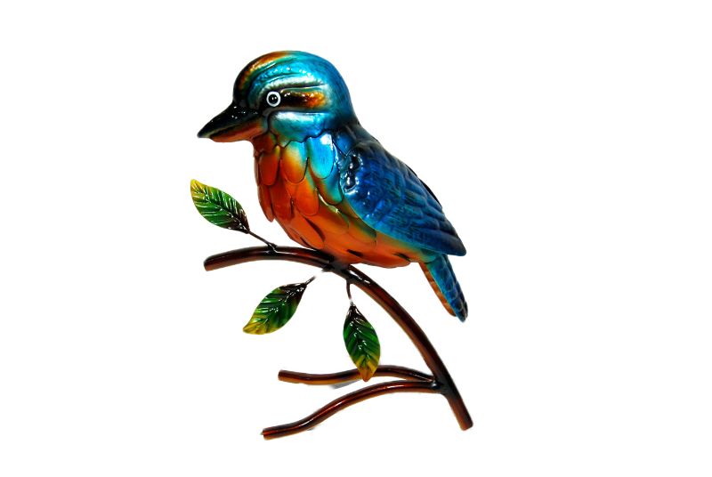 Metal Ornament - Freestanding Kingfisher on Branch (24cm)