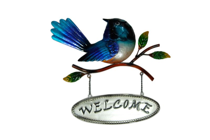 Metal Fantail Welcome Sign (28cm)