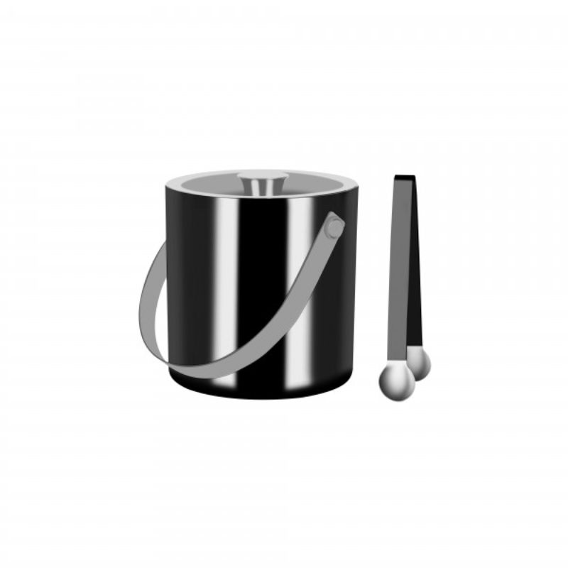 Zanzi Double Wall Ice Bucket with Tongs - Gunmetal