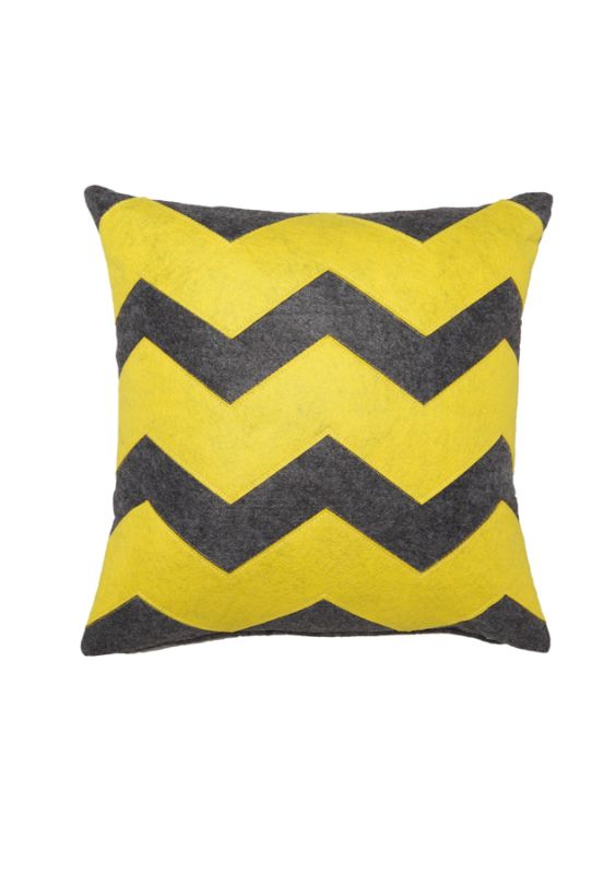 Vibrant yellow square cushion, 41x41cm, adds comfort and style to any living space, perfect for modern decor.