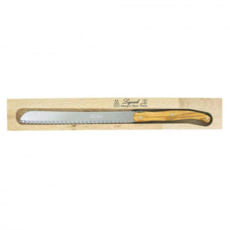 Verdier Bread Knife with olive wood handle and stainless steel blade, perfect for slicing crusty bread with style.