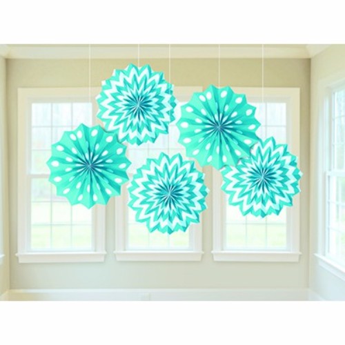 Paper Fans Caribbean Blue Tissue Paper - Pack of 5