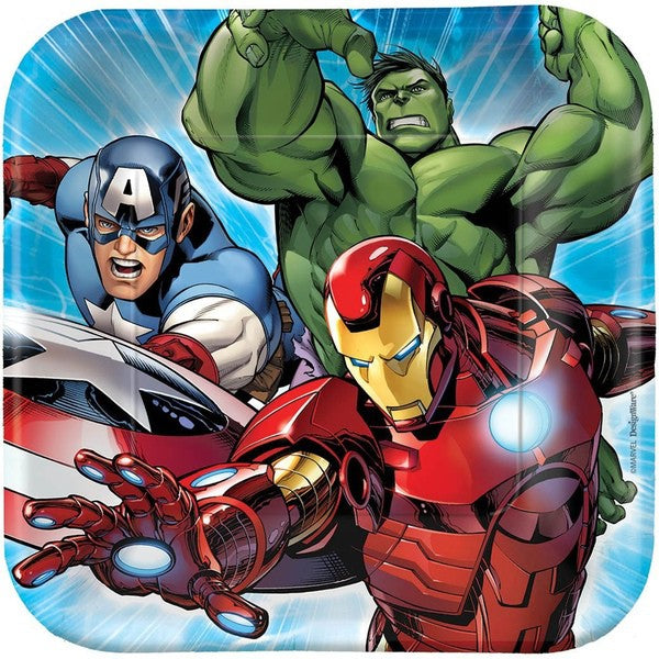 Avengers Lunch Plates Square Paper (18cm) Pack of 8