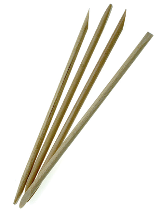 Pack of 4 natural wood cuticle sticks designed for gentle cuticle care and promoting healthier, longer-looking nails.