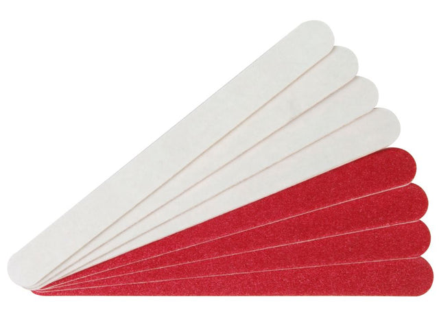 Manicare Emery Boards 8 Pack, dual-sided for shaping and smoothing nails, 120mm for easy home or travel use.