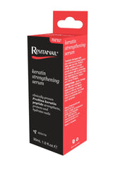 Revitanail Keratin Strengthening Serum 30ml, revitalizing and nourishing weakened nails and cuticles with a water-based formula.