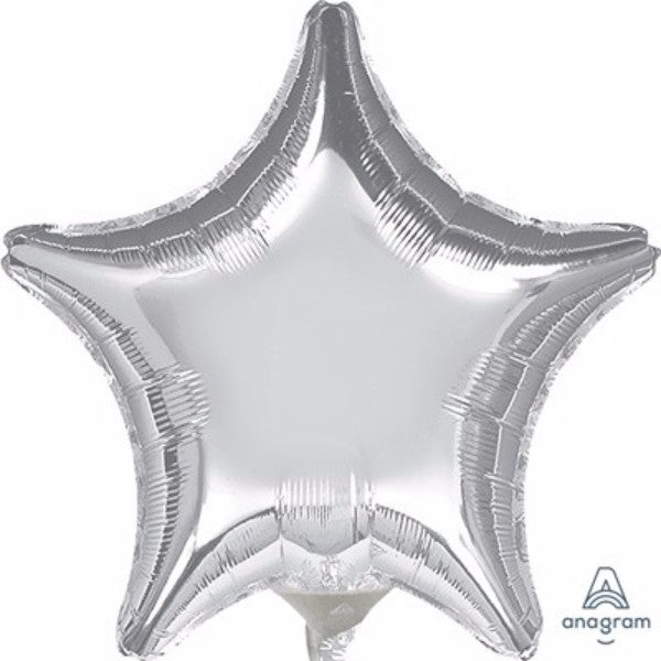 22cm Star Silver Foil Balloon (Flat)