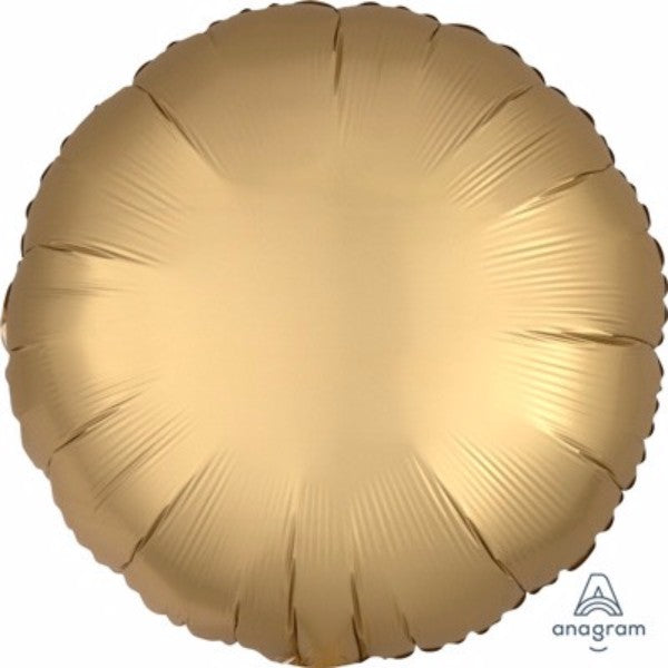 45cm Round Gold Sateen Satin Luxe Foil Balloon