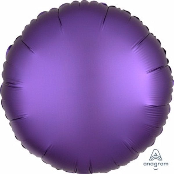 45cm Round Purple Royale Satin Luxe Foil Balloon