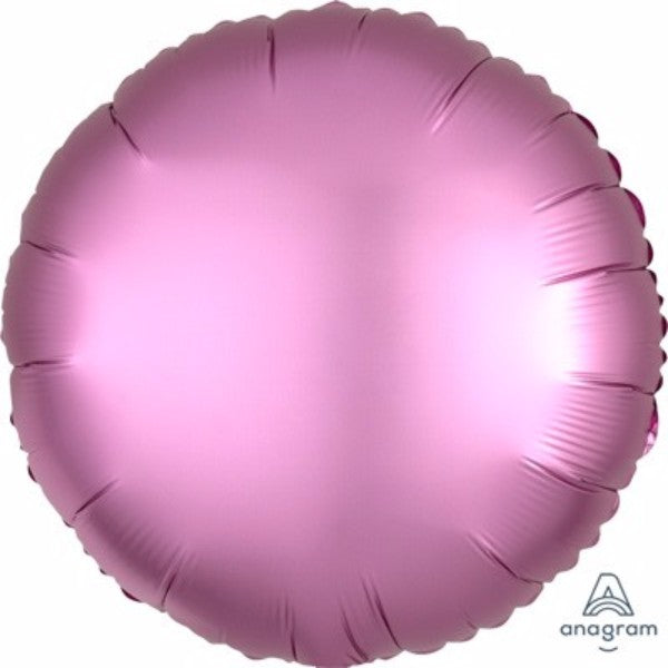 45cm Round Flamingo Pink Satin Luxe Foil Balloon