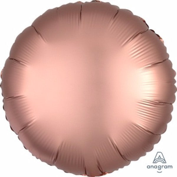 45cm Round Rose Copper Satin Luxe Foil Balloon