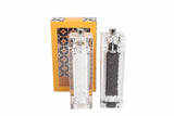 Acrylic square salt and pepper mill set with T & G mechanism, 150mm high, gift boxed, modern kitchen accessory.