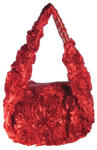 Bag - Satin Rose Handle (Burgundy)