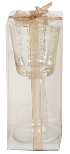 Candle Holder - Decorative Wine Glass (Gold)