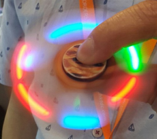 LED Hand / Fidget Spinner - Box of 24 (Red, White, Black and Light Blue)
