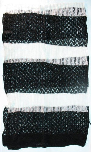 Scarf - Wide Stripes Horizontal (Black)