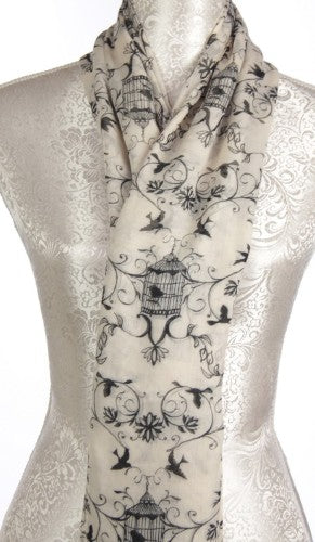 Scarf - Birdcage (Black / White)