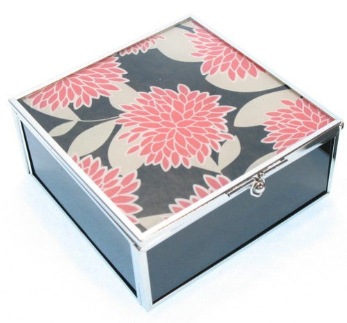 Box - Floral Glass (Red / Black)