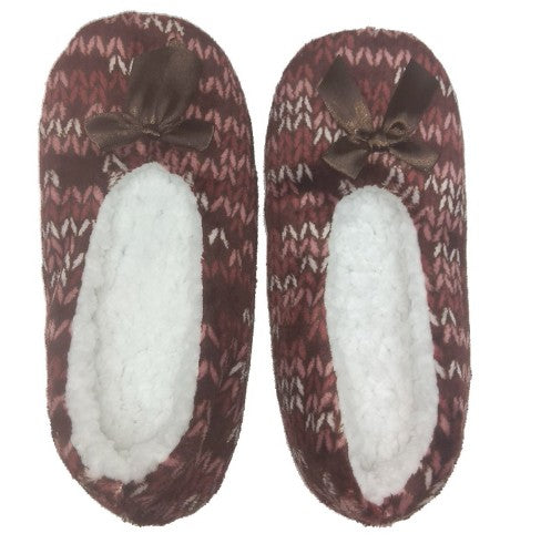Women's Slippers - Knit (Size 5-8 - Wine)