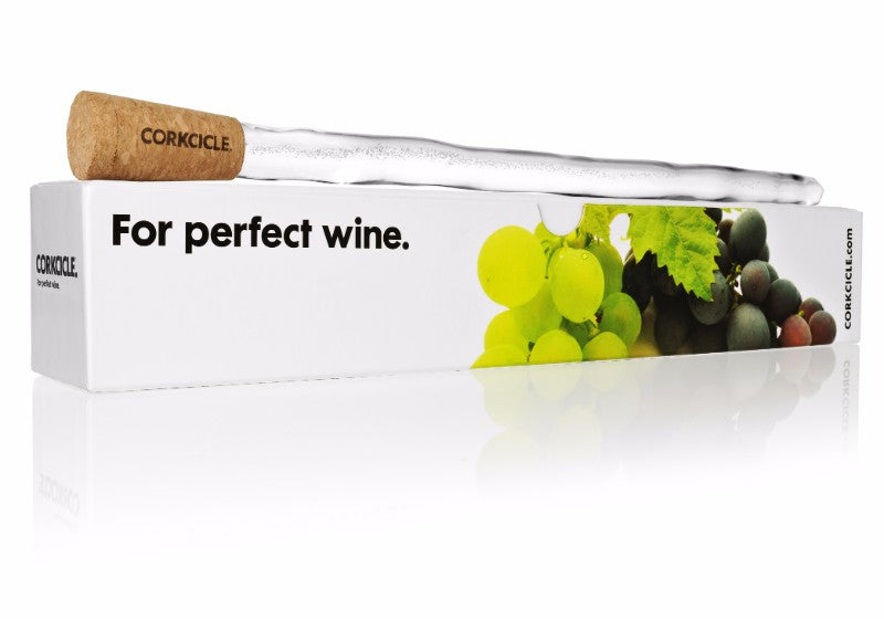 Corkcicle Wine Cooler with non-toxic freeze gel, stylish BPA-free design for perfectly chilled wine anywhere.