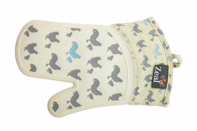 Heat resistant silicone Chicken Oven Gloves by ZEAL, 28cm long, provide snug fit and firm grip for safe cooking.