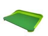 Eco-friendly green cutting board with collapsible rim, 36 x 26 cm, non-slip base, and dishwasher safe for easy cleanup.