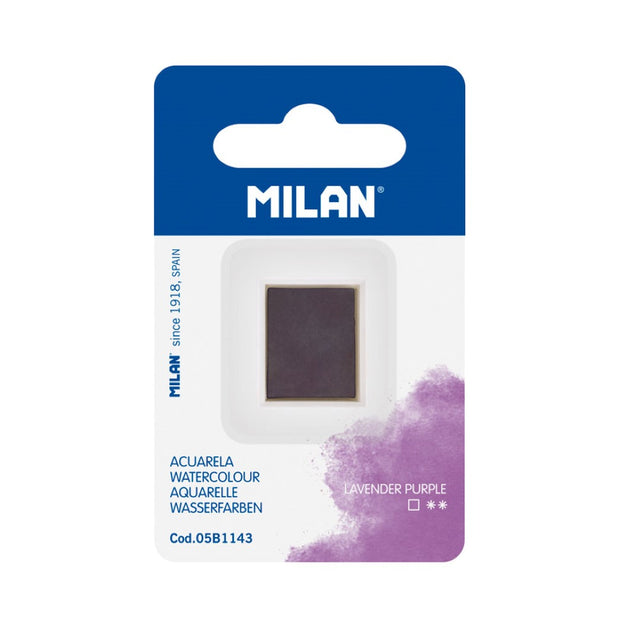 Milan Lavender Purple Watercolour Half Pan Refill, non-toxic and fade-resistant for vibrant artwork.