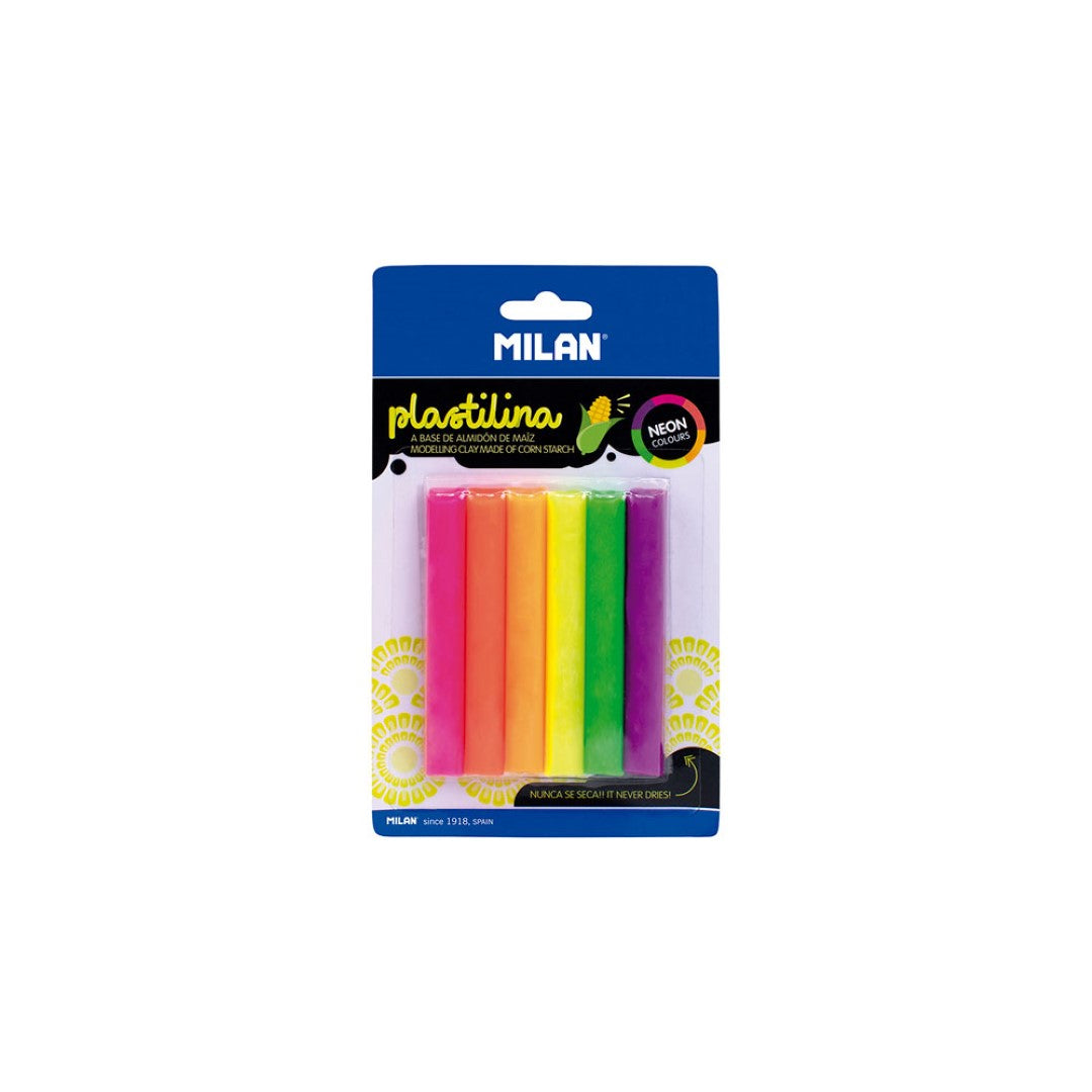 Milan Plastilina Modelling Clay Neon 6 Colours