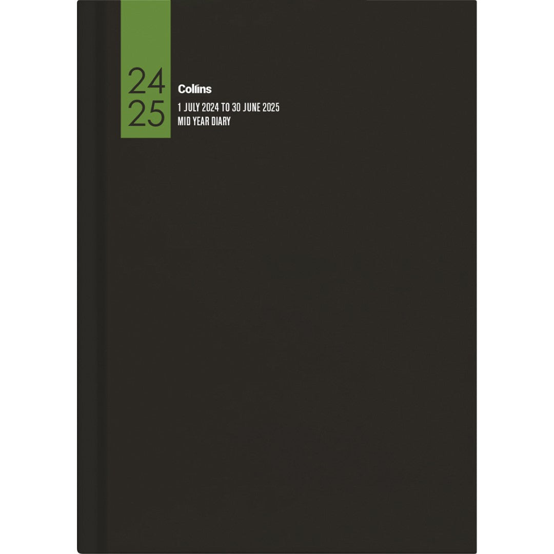 Collins Diary Mid Year A41A features a durable hardcover, daily pages, ribbon marker, and FSC certified paper for effective planning.