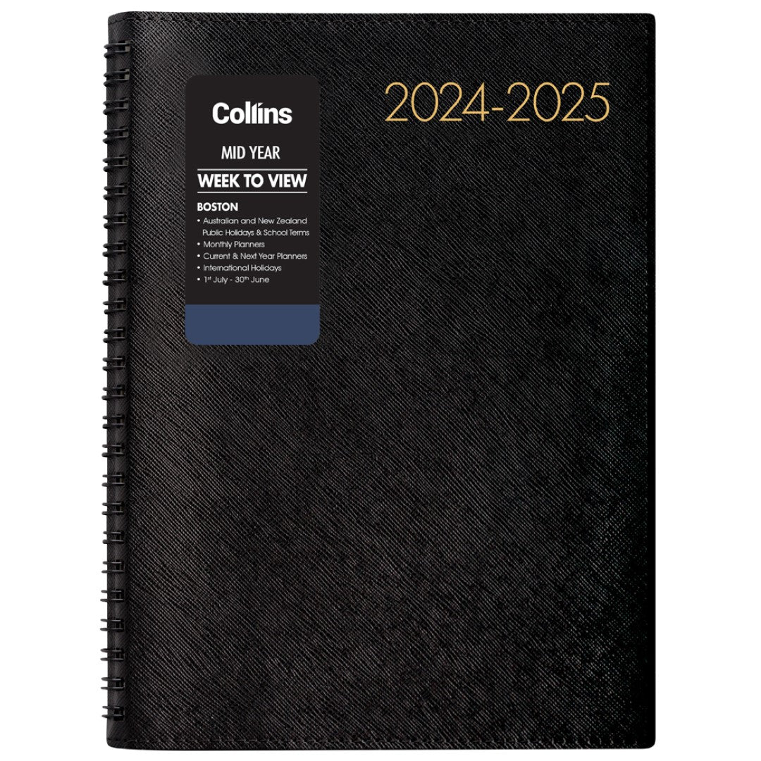 Collins Diary Mid Year Boston A53 Week To View 2024/2025