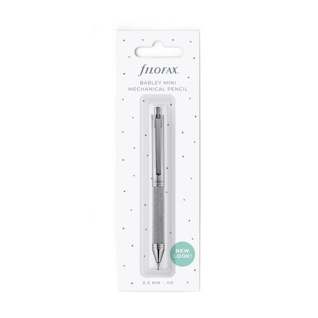 Filofax Mini Mechanical Pencil 0.7mm in Barley color with chrome finish, perfect for precise writing and drawing.