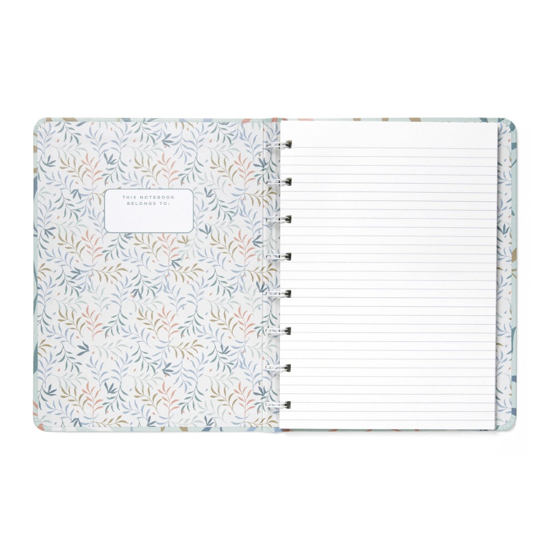 Filofax Notebook A5 Refillable Lined Botanical Mint