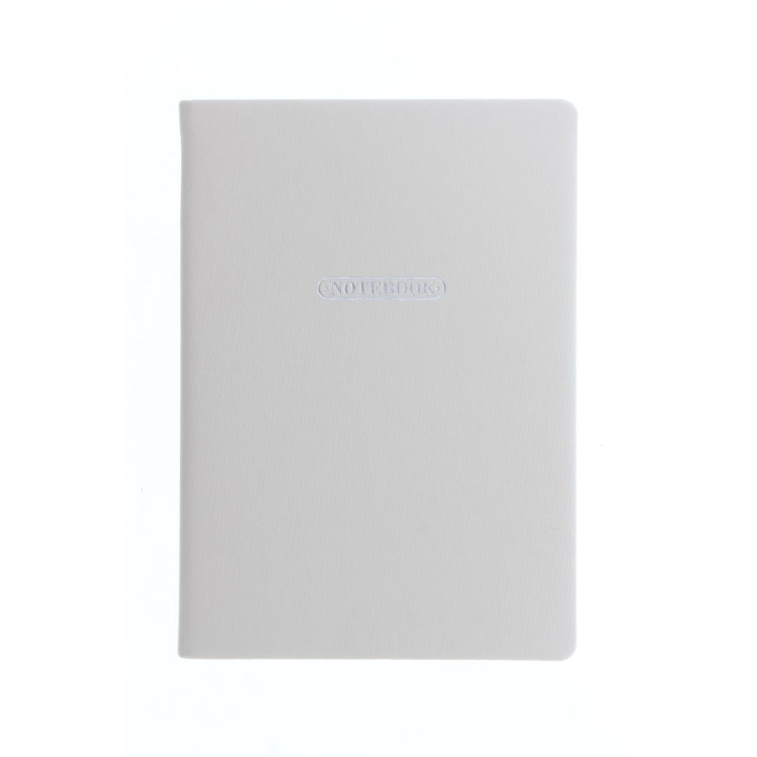 A5 ruled notebook with elegant pastel stone covers, 192 smooth pages, silver gilt edges, and a ribbon marker.