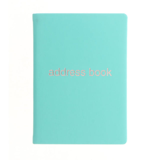 Letts Dazzle A6 Address Book in turquoise, featuring durable cover, 190 indexed pages for contacts, and elegant silver foil motif.