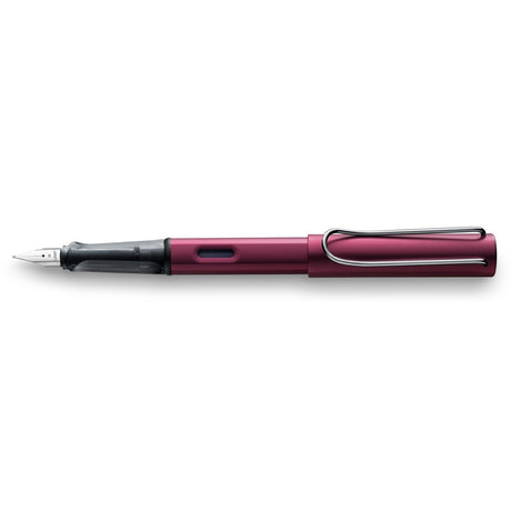 Lamy Al-Star Fountain Pen in Black Purple with Extra Fine Nib, lightweight aluminum, ergonomic grip for comfort.