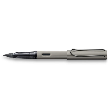 Lamy Lx Fountain Pen with ruthenium finish and extra fine nib, designed for luxury and precise writing comfort.