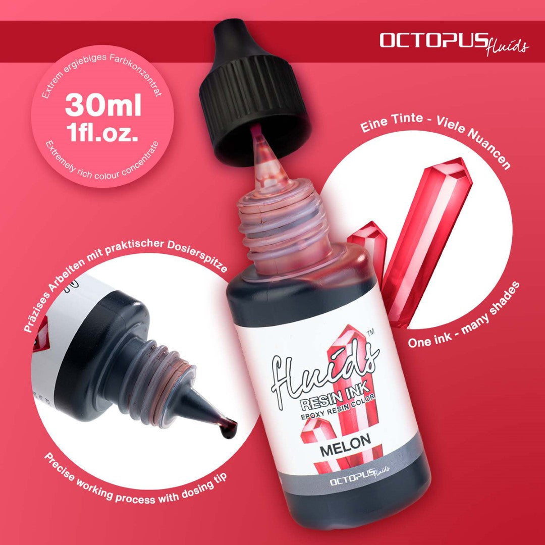 Octopus Fluids Resin Ink Melon Red 30ml